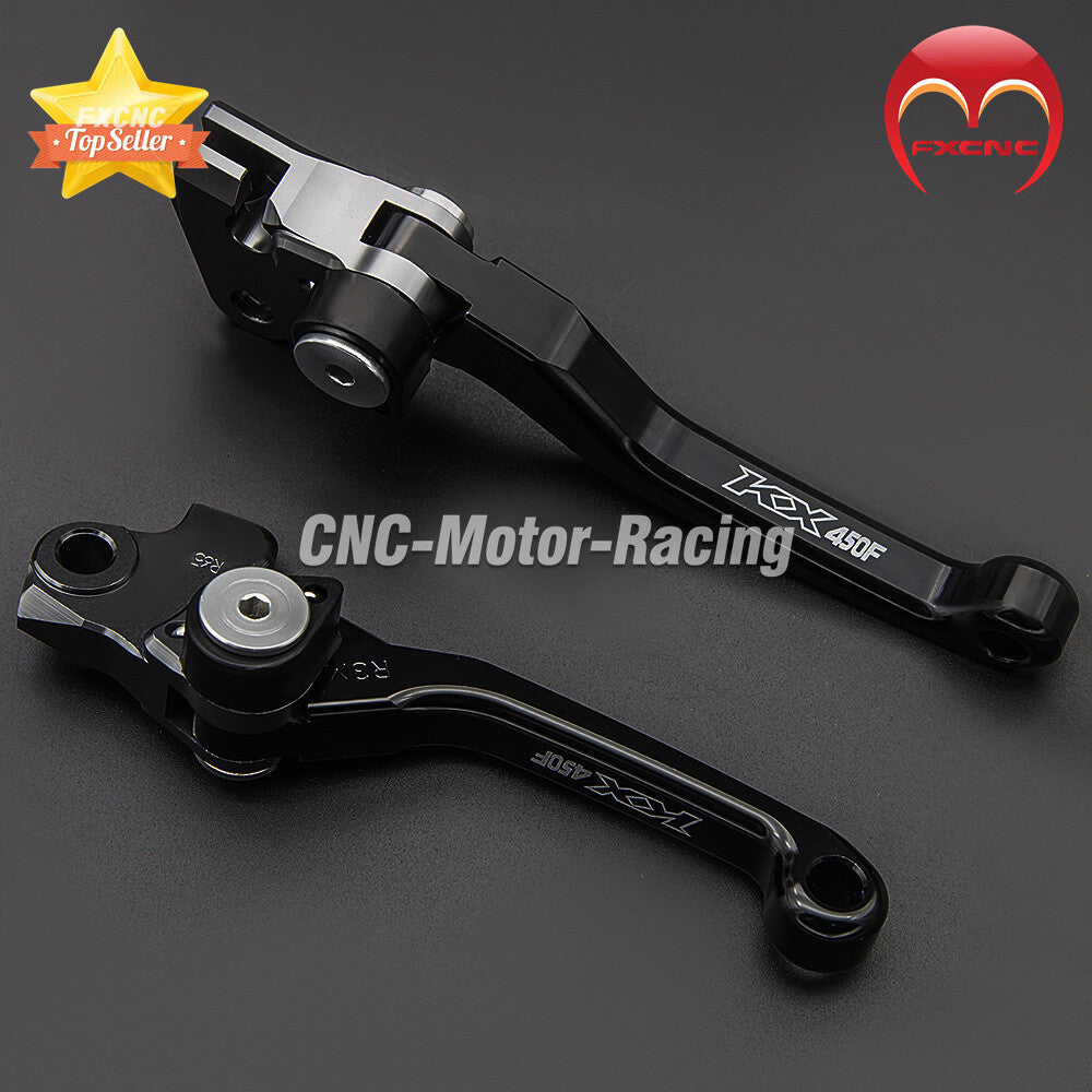 Brake and clutch lever markings for Kawasaki KX450F 2005-2012 (2010 CNC black off-road bicycle)