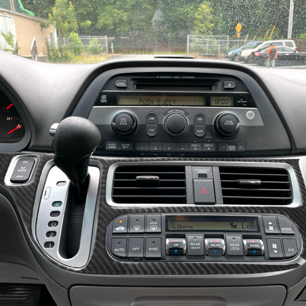Center Console AC Control Panel Carbon Fiber Sticker for Honda Odyssey 2005-2010