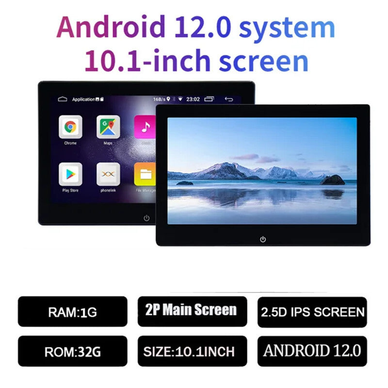 2Pc Car Headrest Monitor Touch Screen 10.1 Inch Android 12 4K WIFI Video Player