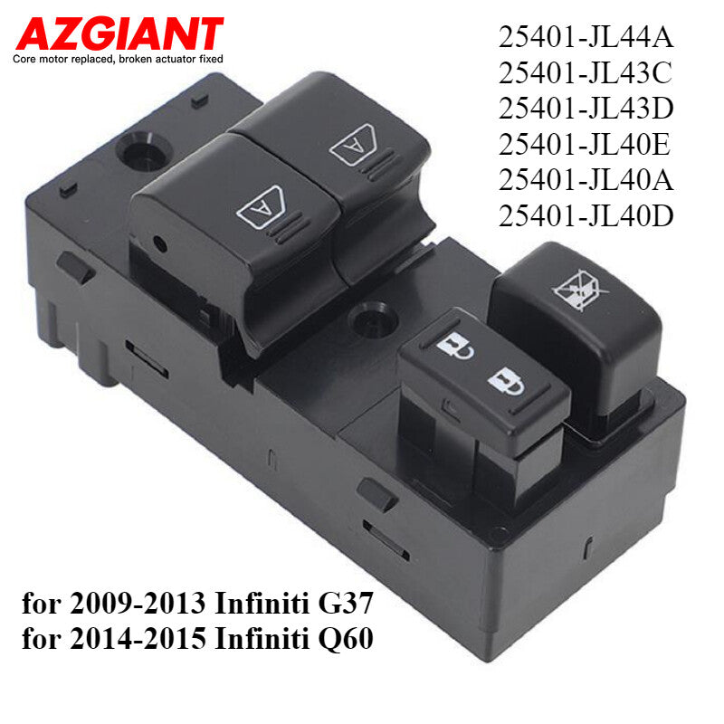 Front left drive side window switch for Infiniti G37 2009-2013 / Q60 2014-2015