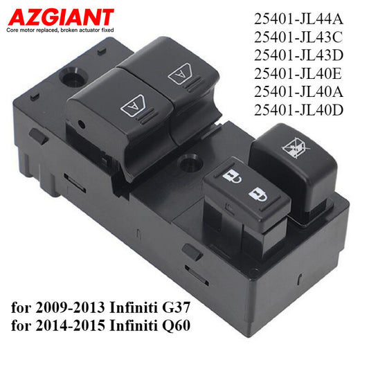 Front left drive side window switch for Infiniti G37 2009-2013 / Q60 2014-2015