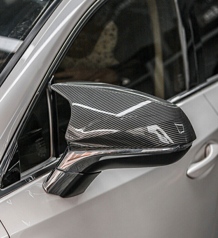 2X ABS Carbon Fiber Side Rear View OX Mirror Cover Trim for Lexus RX NX 2023-24