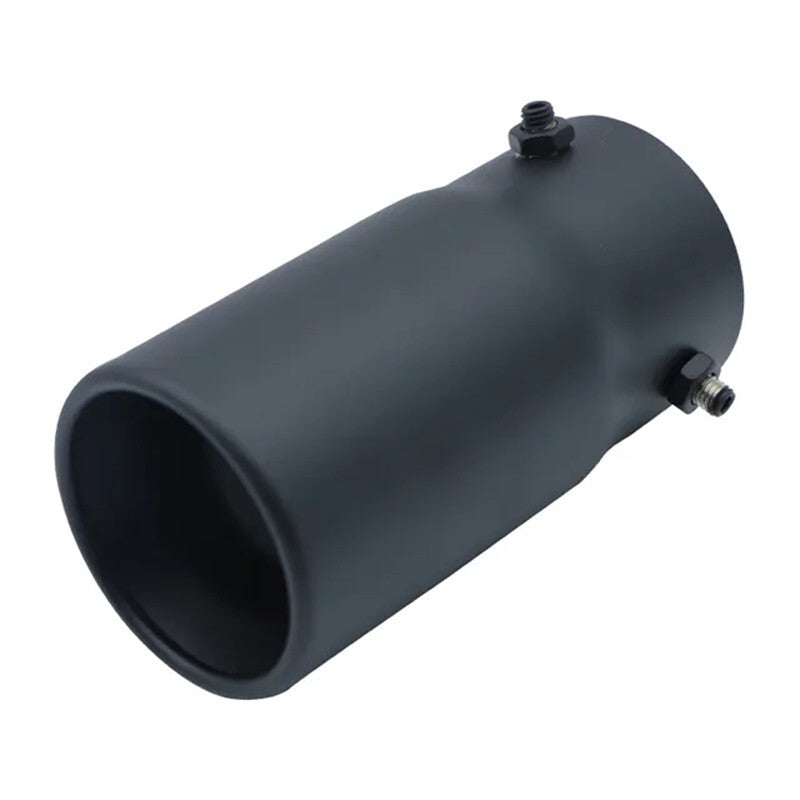 1Pcs Car 70mm Exhaust Tail Muffler Tip Straight Pipe Single Outlet Matte Black