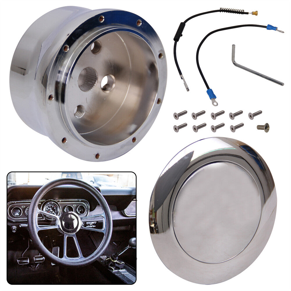 9 Hole Chrome Aluminium Steering Wheel Adapter for GMC for Chevy 1969-1994 Hot Rod