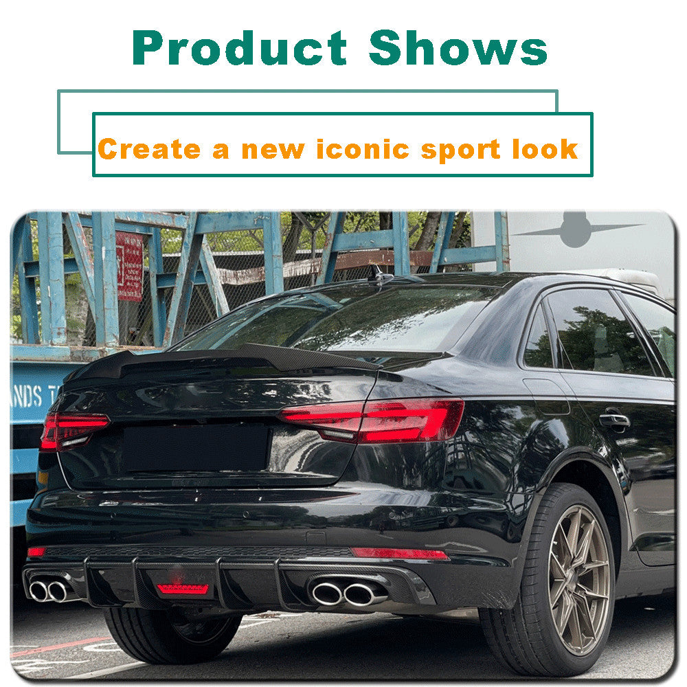 for Audi A4 /A4-Sline/S4 Sedan 2017-20 Carbon Fiber Rear Trunk Spoiler Boot Wing