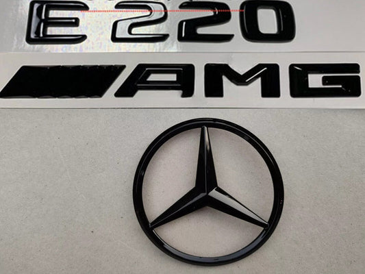 Rear star and badge for Mercedes E220 AMG W207 09-16 Coupe convertible gloss black
