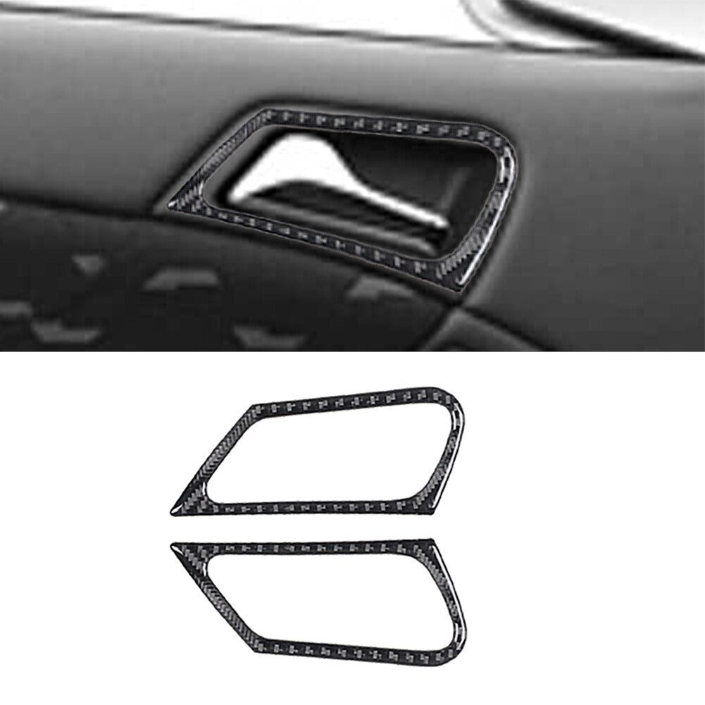 Carbon fiber interior front door handle cover trim for Mercedes-Benz W20305-07