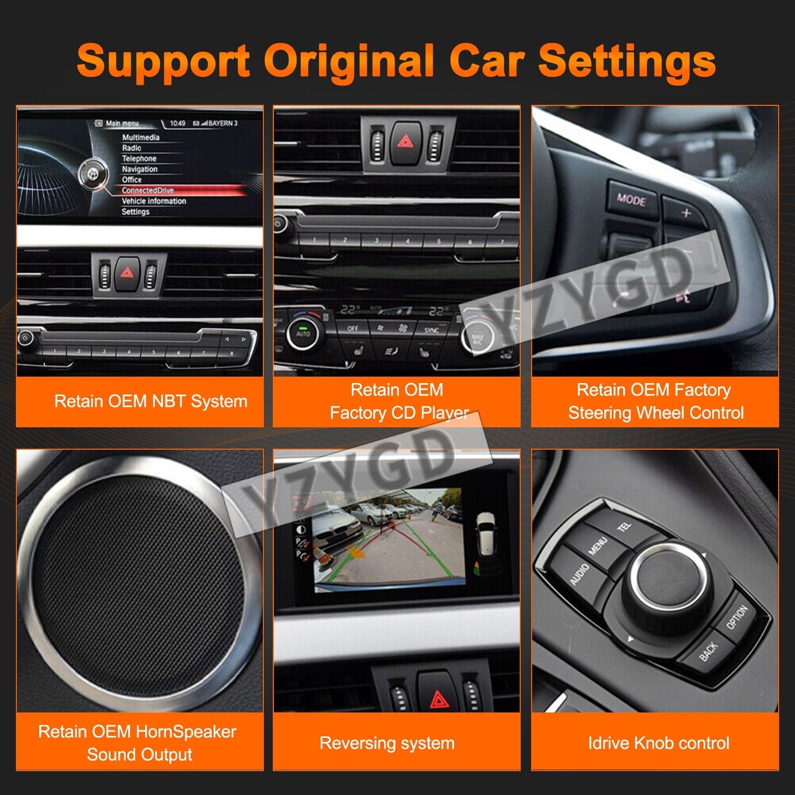 10.25' Wireless CarPlay Android Auto TouchScreen for BMW 6 Series 2010-2017