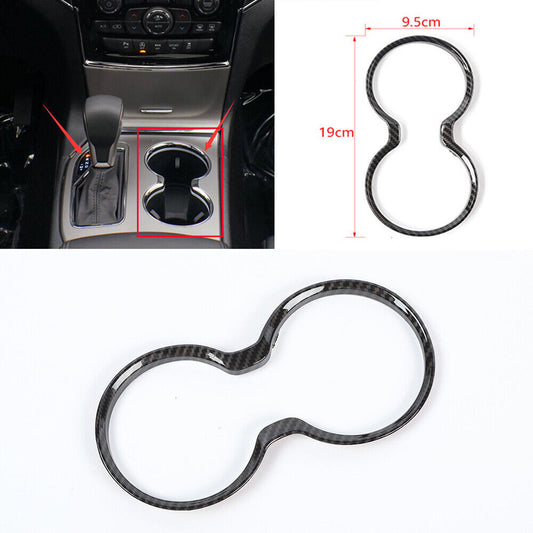 Carbon Fiber ABS Water Cup Holder Panel Trim Fit for Jeep Grand Cherokee 2011-21