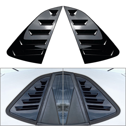 Rear Side Window Louver Vent Trim Cover for VW lo MK6 2018+ Gloss Black 2PCS
