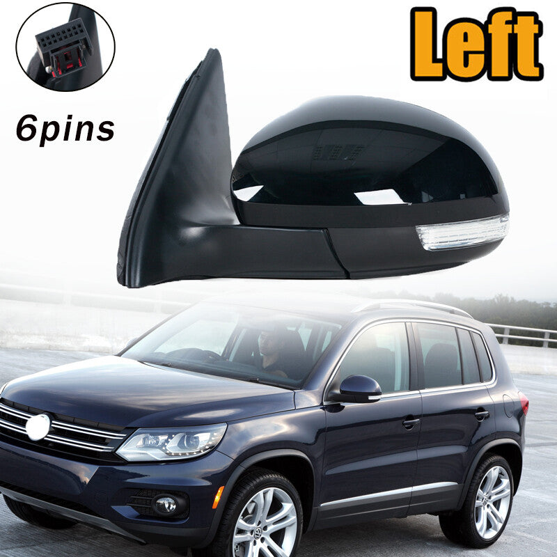 1PC Left 6Pins Black Wing Door Side Mirror Assembly for VW for Tiguan 2009-2016