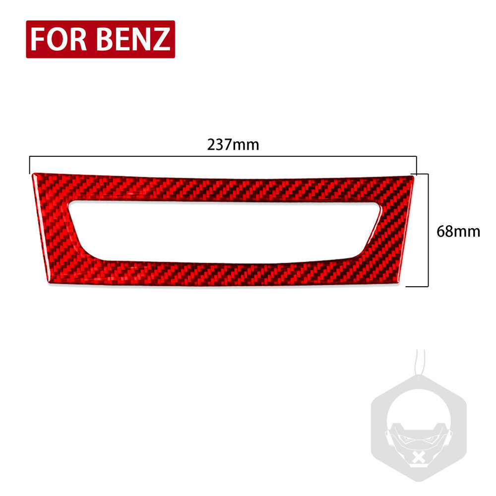 Red Carbon Fiber Central Heating Button Panel Trim for Benz CLS Class C219 04-09