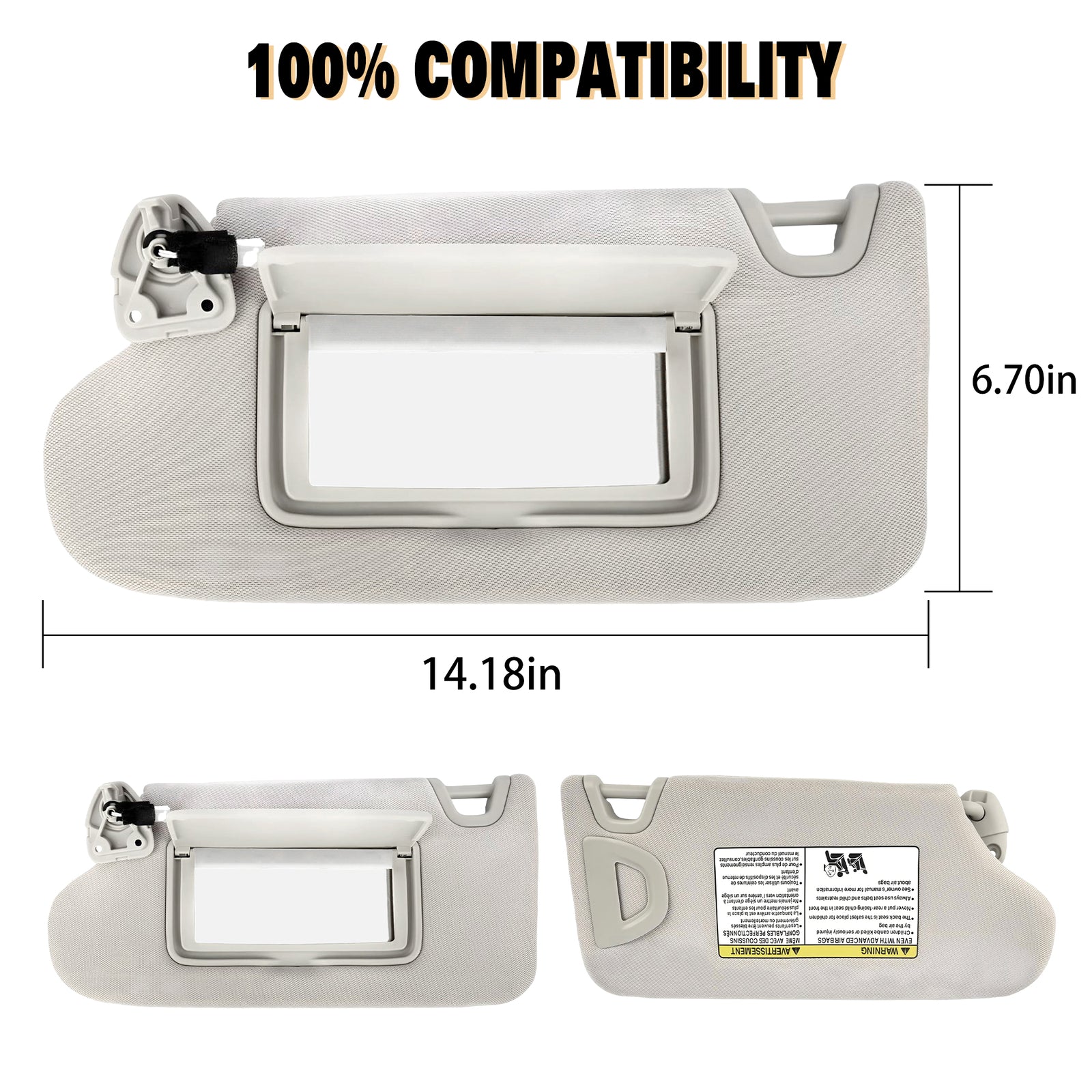 One pack is suitable for 2016-2021 for Nissan Maxima, new, model 964019DE0A, with left-side sun visor and light.
