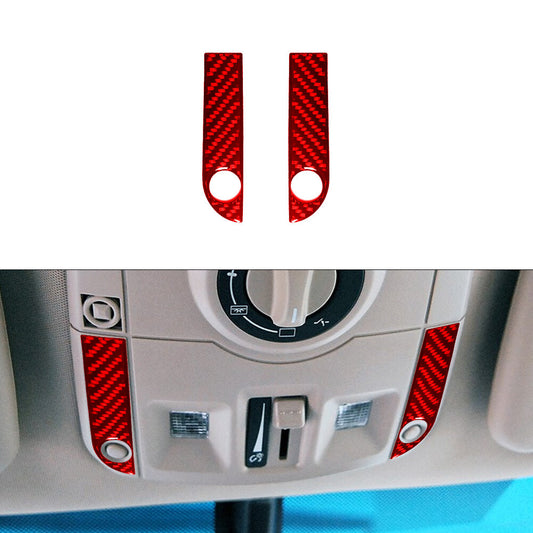 2X Red Carbon Fiber Overhead Light Control Cover Trim for Cadillac CTS 2003-2007