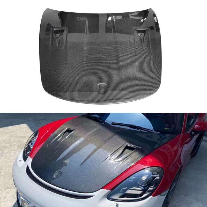 Full carbon fiber front hood vent cap cover for Porsche 911 718 2012-2019