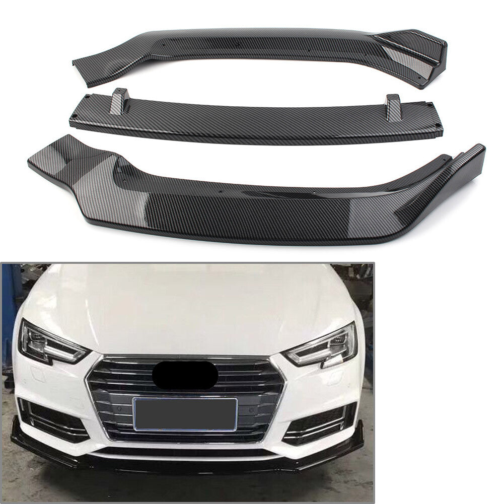 Carbon Fiber Front Bumper Lip Spoiler Kit For 17-2019 for Audi A4 B9 SLINE S4 Sedan