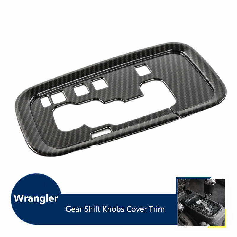 Gear Shift Panel Cover Trim for Jeep JK for Wrangler 2012-2017 Carbon Fiber Look