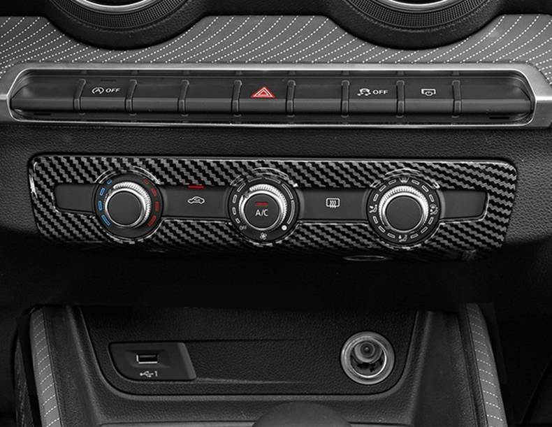 Carbon Fiber Style Air Conditioning Panel Cover Trim for Audi A3 8V S3 2014-2020