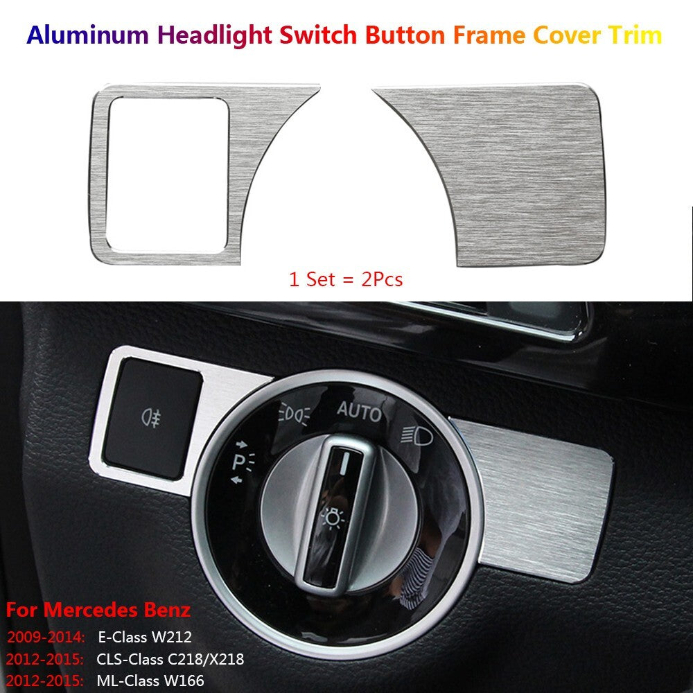 Stainless for Mercedes-Benz C218 W212 W166 Car Headlight Switch Panel Cover Trim