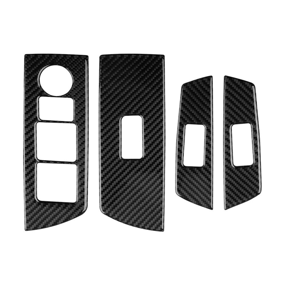 4Pcs Carbon Fiber Interior Window Lift Panel Cover Trim for Mazda CX-9 2016-2022