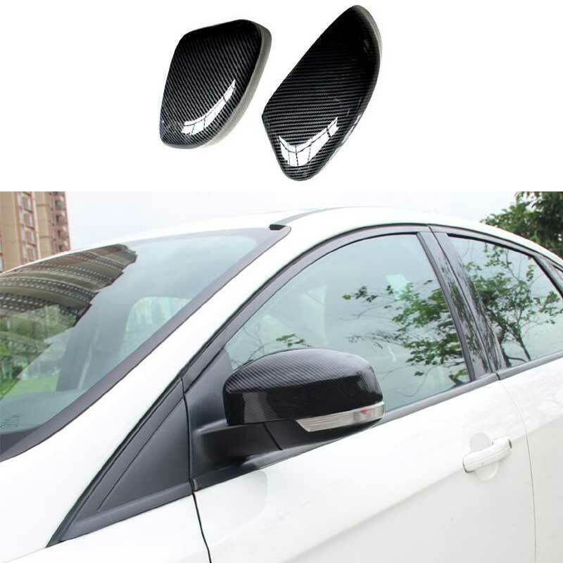Carbon Fiber ABS Outer Rear View Side Mirror Cover Trim for Ford Focus 2012-2018