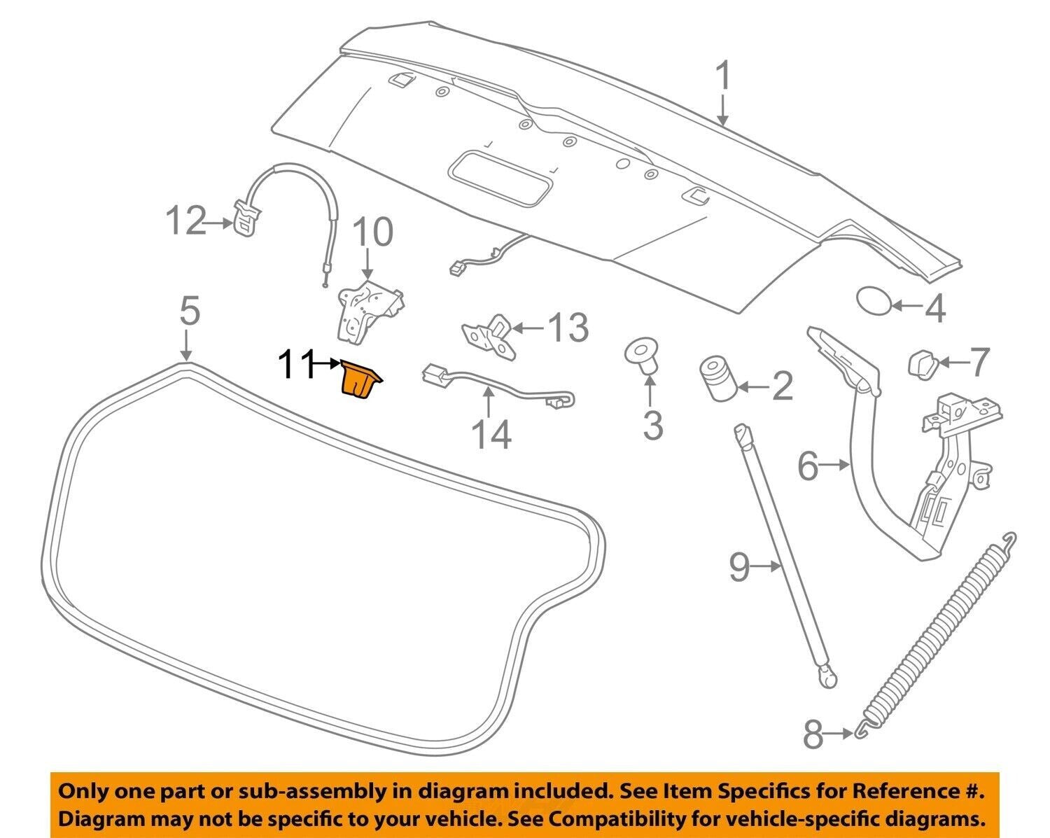 BLACK TRUNK LATCH LOCK COVER FOR GM for CHEVY CAMARO 2016-2019 13509528
