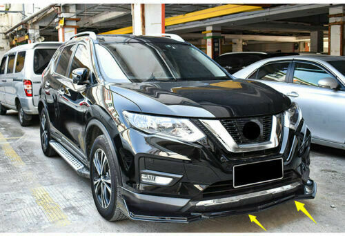 3P for Nissan Rogue 2017-2020 Piano Black Front Bumper Lip Spoiler Guard Refit