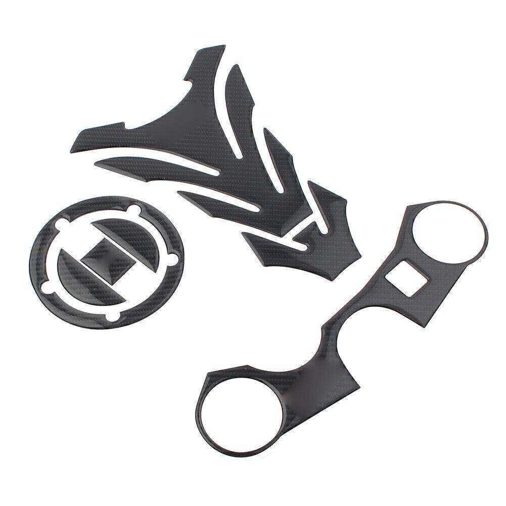 Real Carbon Fiber 3D Carbon Fuel Tank Pad Stickers Decals For GSXR 1000 750 600
