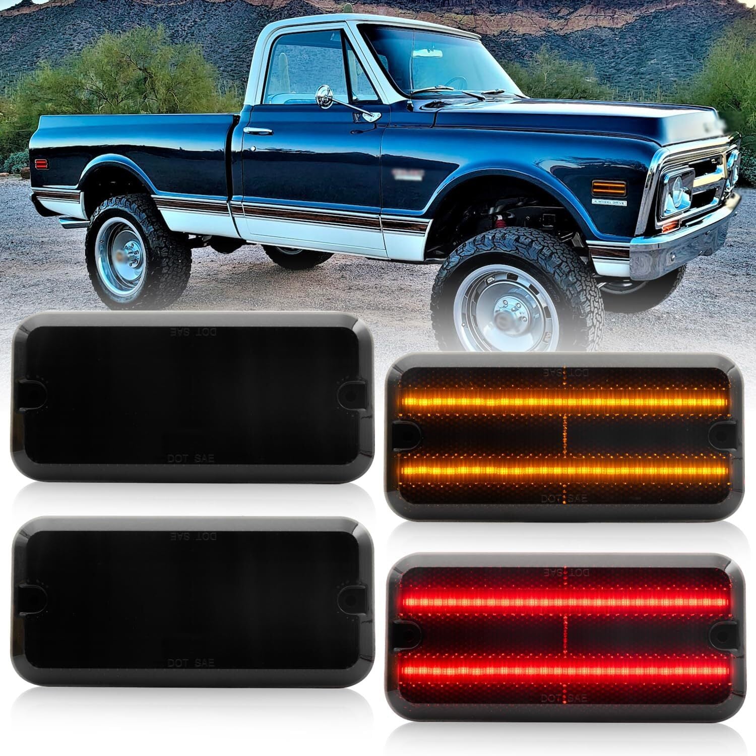 1968-1972 Black Country C10 for GMC C15 C25 K15 Dragon City LED