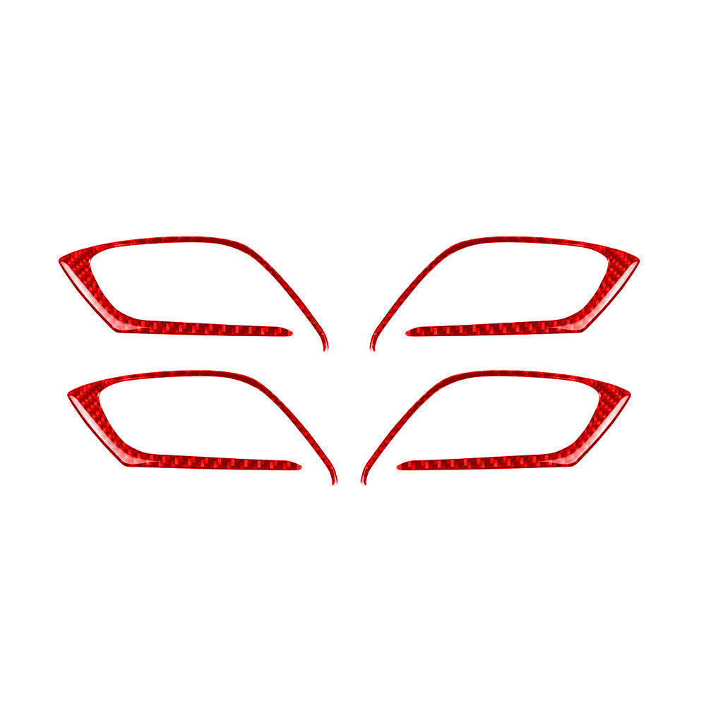 4¡ÁRed Carbon Fiber Interior Door Handle Ring Decor Trim for Mazda CX-5 2017-2021