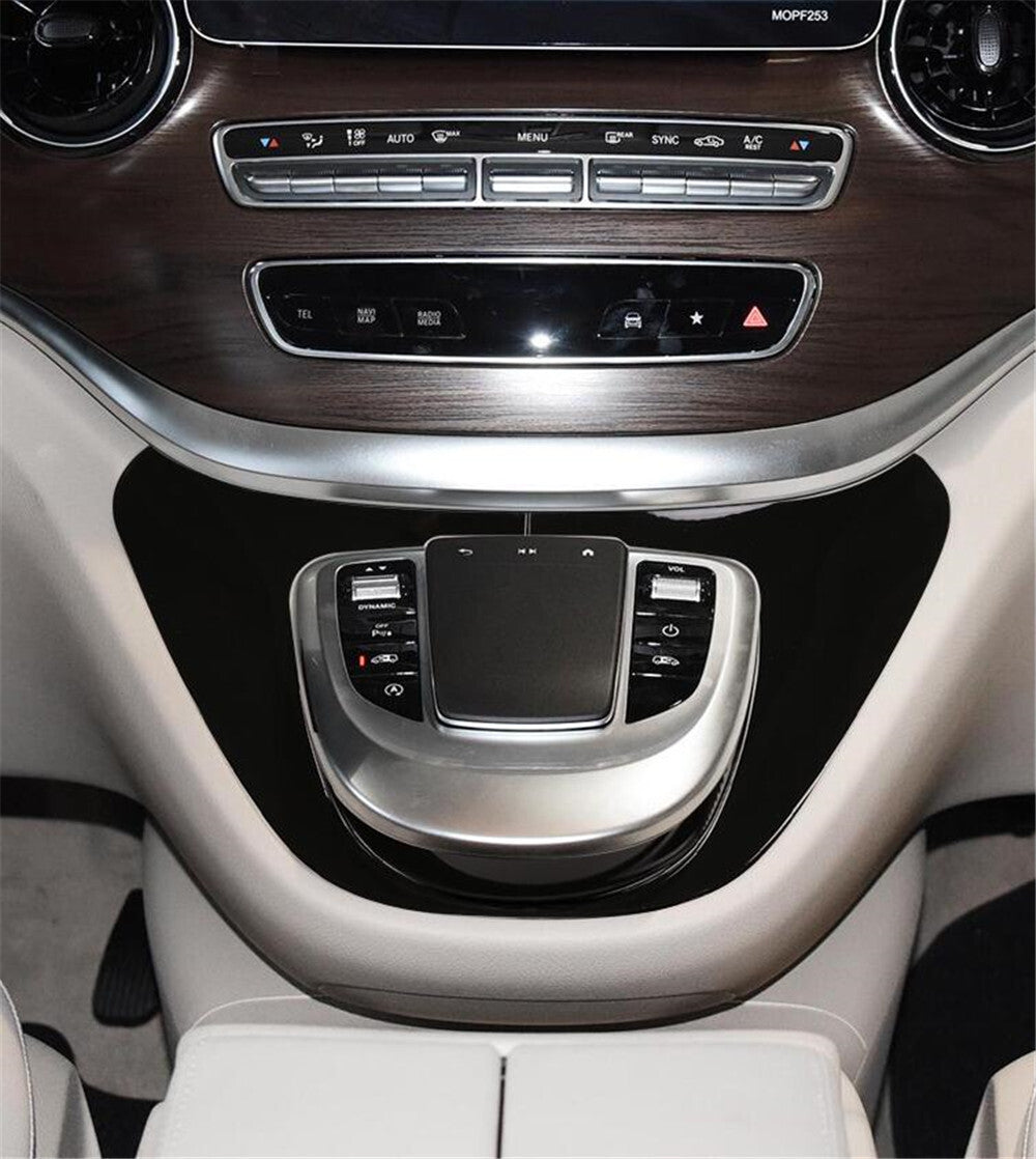 Carbon Fiber ABS Central Control Panel Multimedia Cover for Benz V Class 2015-21
