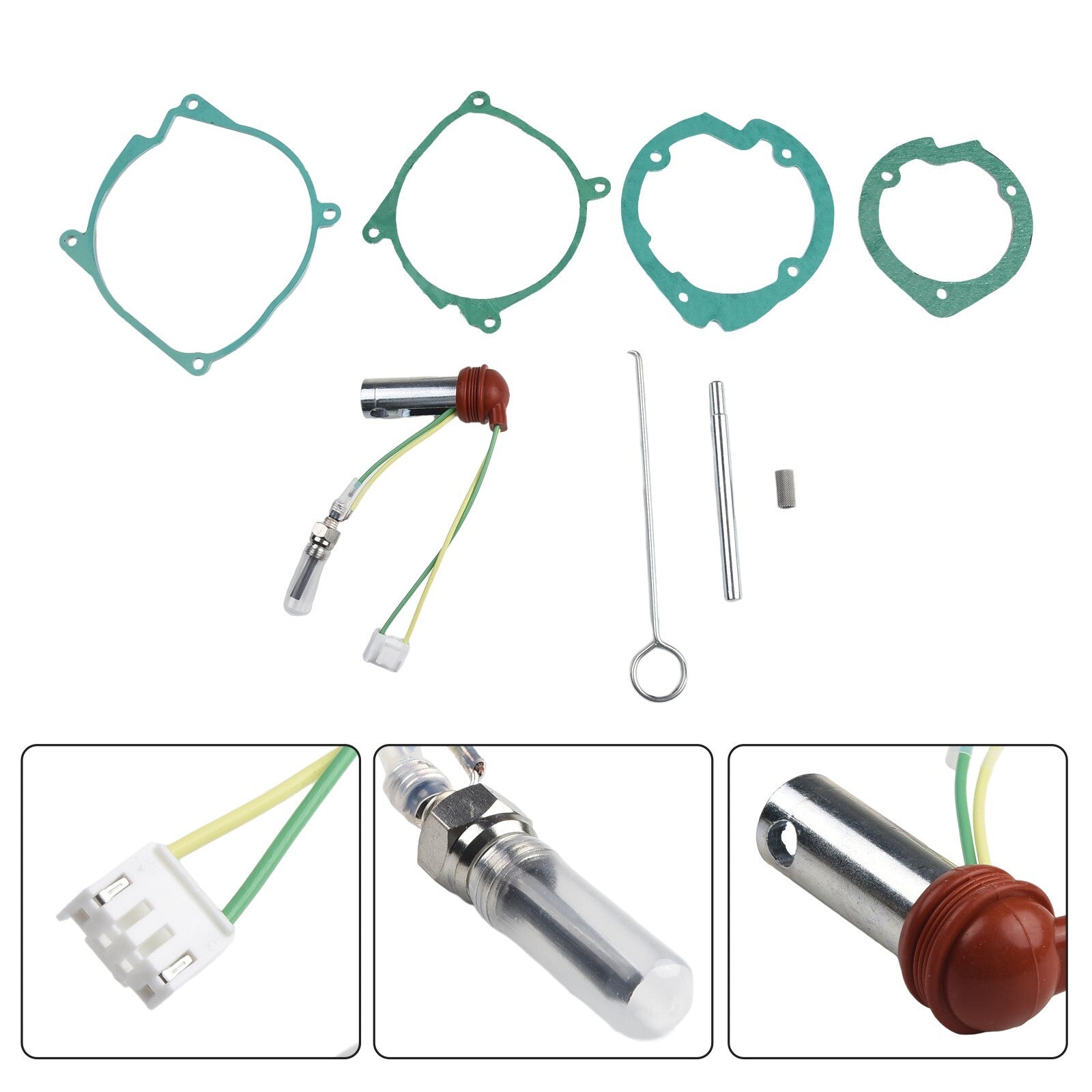 9Pcs Car Air Diesel Gasket+Ceramic Glow Plug Kit For Chinese Diesel Heater 2-8KW