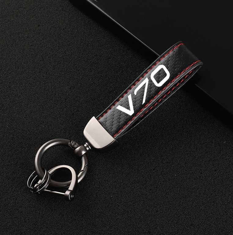 Suitable for V70 car keychains, key rings, key fobs, car accessories, black and red.