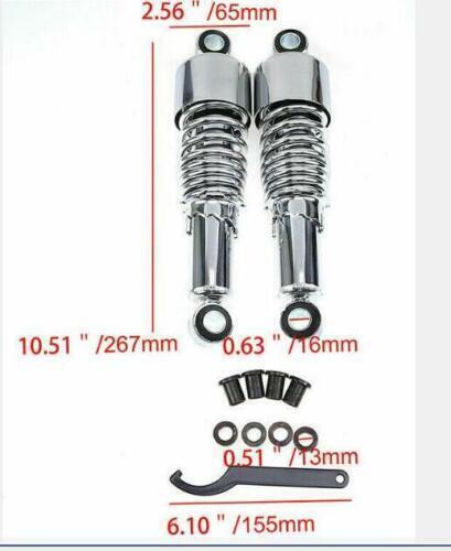 Chrome 267mm 10.5 Rear Shock Absorber Steel for Harley Sportster 883 1200 1200X