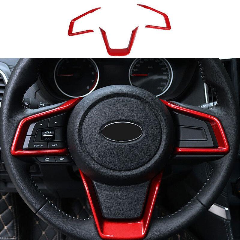 Fit for Subaru Crosstrek 2019-2023 Bright Red Steering Wheel Switch Cover Trim