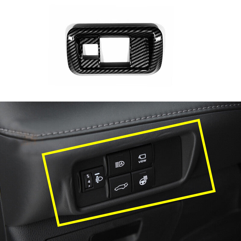 Carbon Fiber Headlight Adjustment Switch Cover Fit for Toyota Highlander 2020+