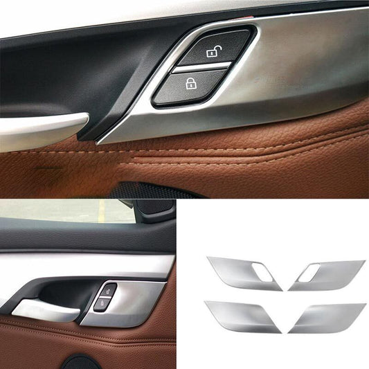 Cover Trim ABS Silver for BMW X5 X6 F15 F16 2014-2018 Inner Door Security Lock