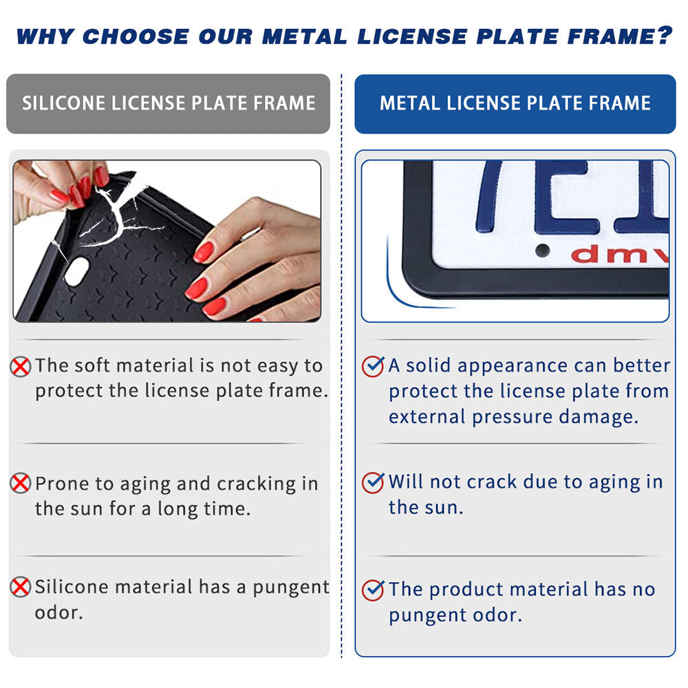 2x Metal Red Line Car License Plate Frame Tag Cover for Chevy Silverado 1500