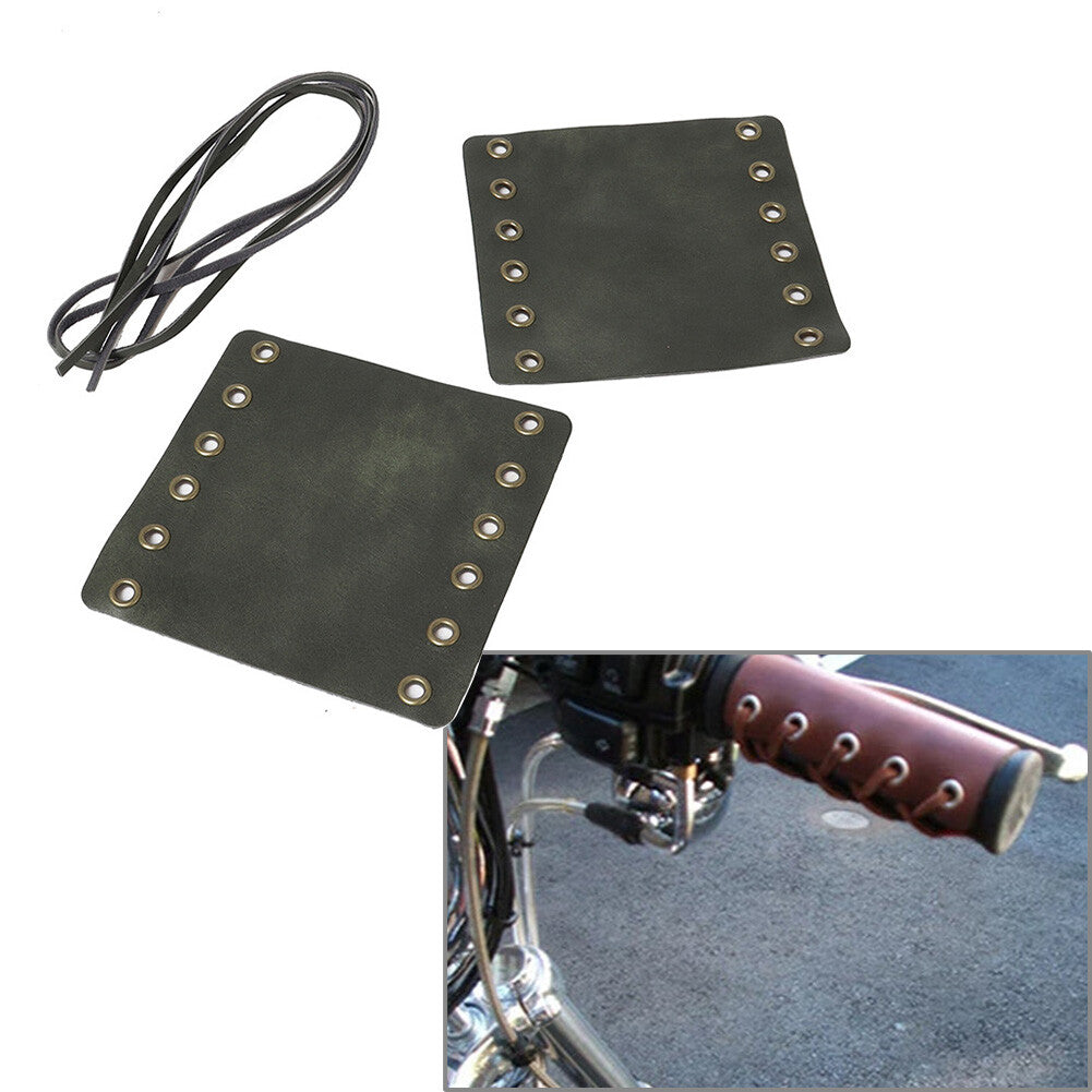 Leder-Handgriffabdeckungen Retro-Wraps-Schutz-Paar f¨¹r for Harley Cafe Racer Cyan