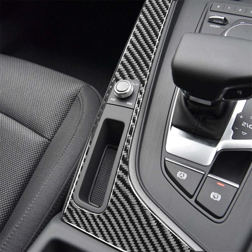 for Audi A4 A4L B9 2017-2019 RHD Control Gear Shift Side Panel Trim Carbon Fiber