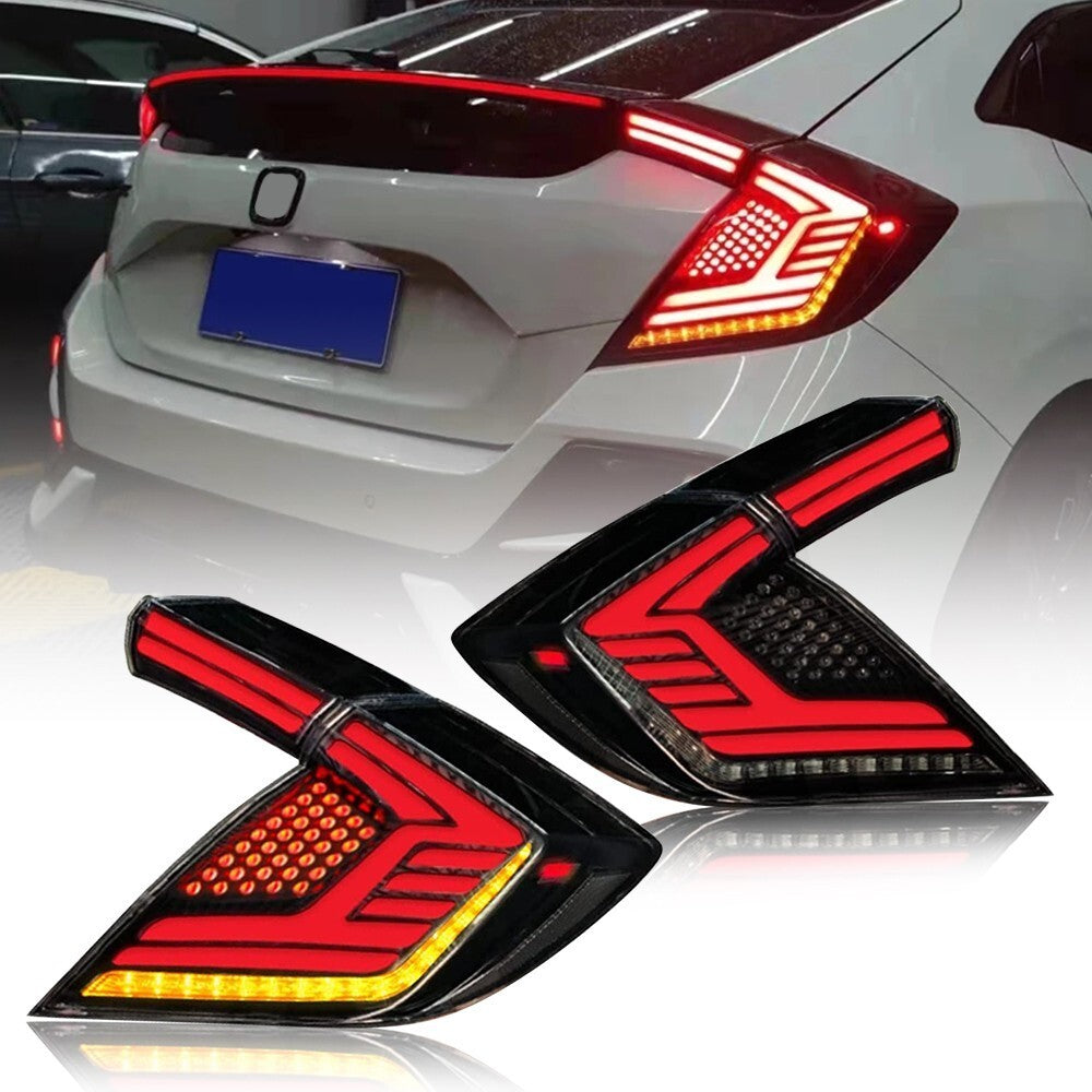 LED taillights for Honda for Civic Hatchback 2016-2021 - Rear light sequence signal