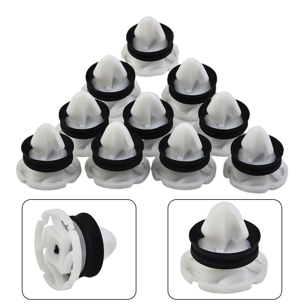 10-Pack Nylon Door Decor Panel Mounting Clips, White, for Reno 7703077476 20mm