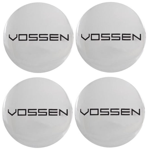 Silver 4x56 mm Vossen wheel center sticker, rim sticker, edge sticker, logo