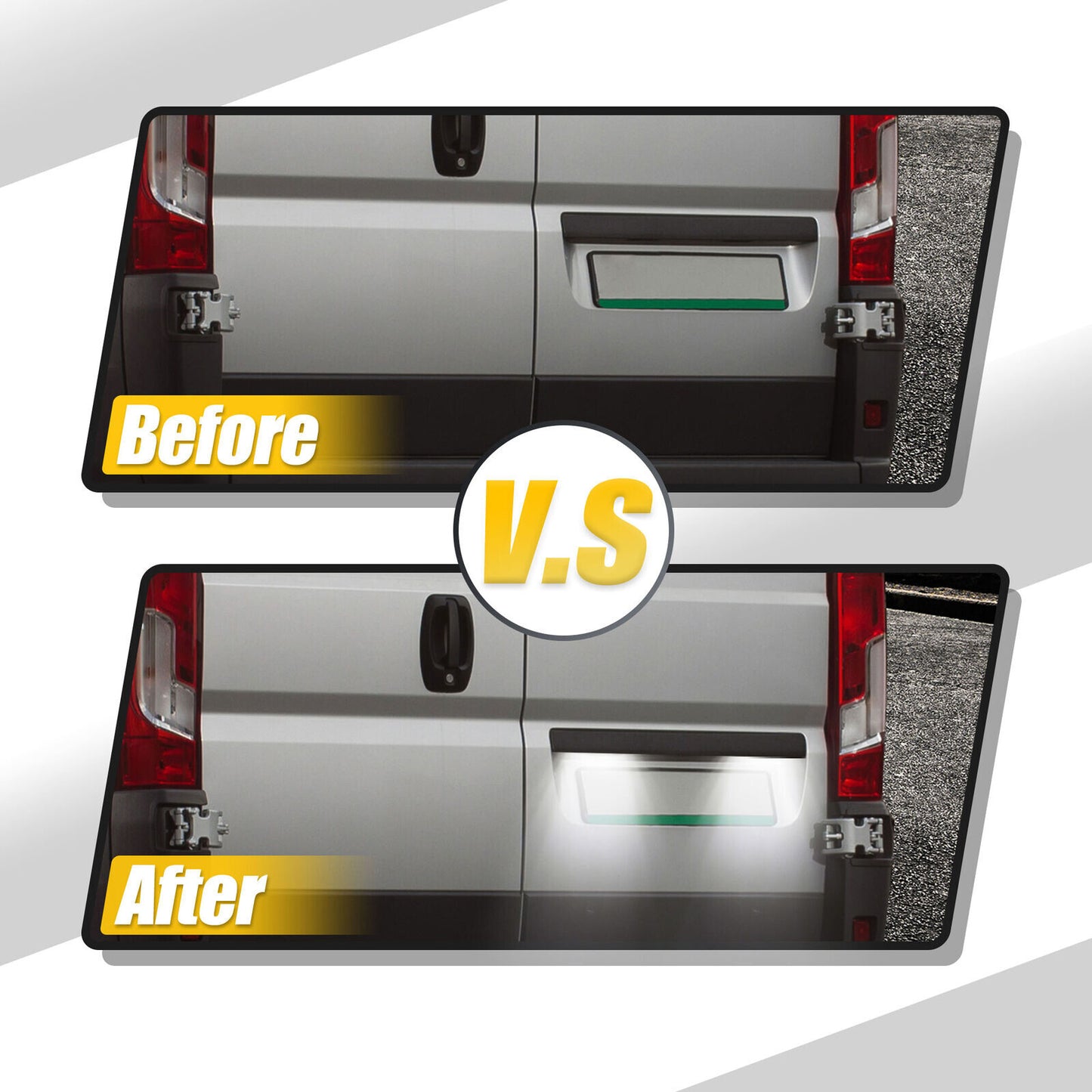 2X for Citroen Jumper for Peugeot Boxer for Fiat Ducato 8LED License Number Plate Lights