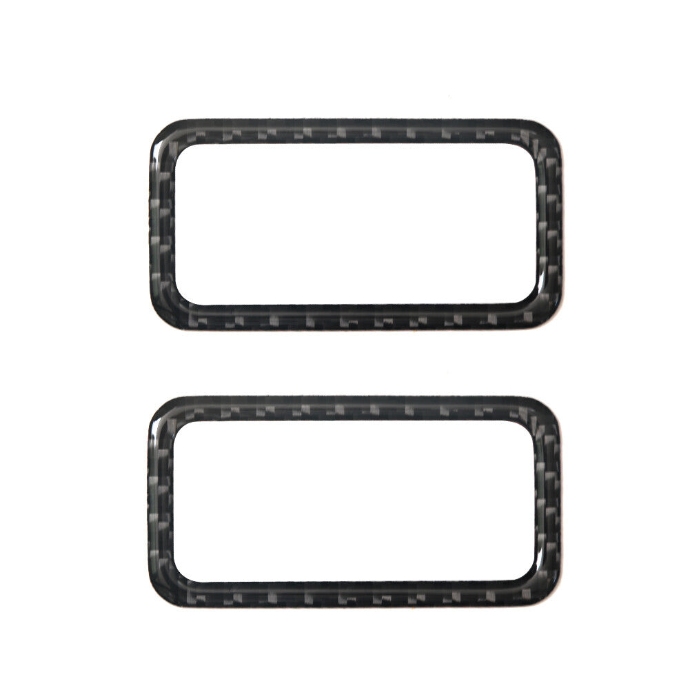 2X Carbon Fiber Vent Outlet Console Trim for BMW X5 2000-2006