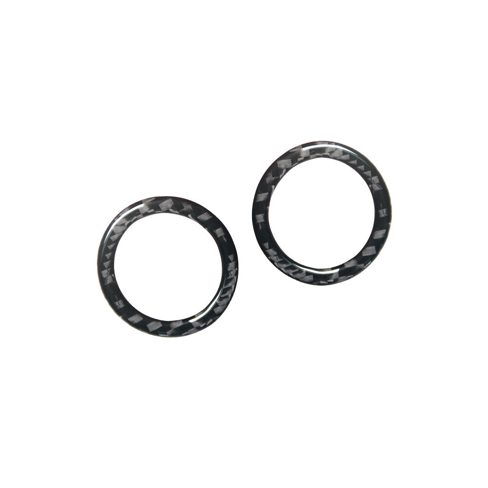 2Pcs Car Door Speaker Ring Trim Cover Carbon Fiber for Toyota Tundra 2007-2013