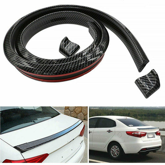 General Motors Rear Boiler Wing Rubber Tail Trunk Roof Trim Sticker Carbon Fiber