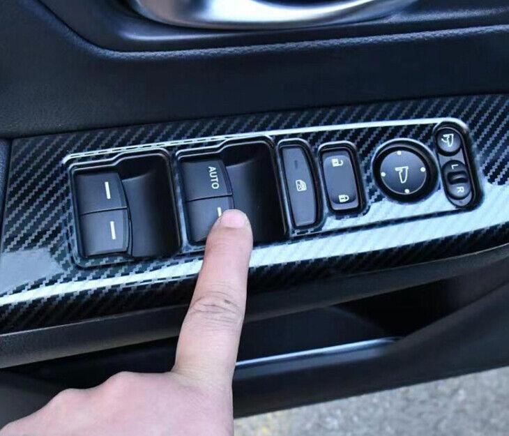 for Honda CR-V 2023-2024 Carbon Fiber Steel Window Lock Lift Switch Button Panel