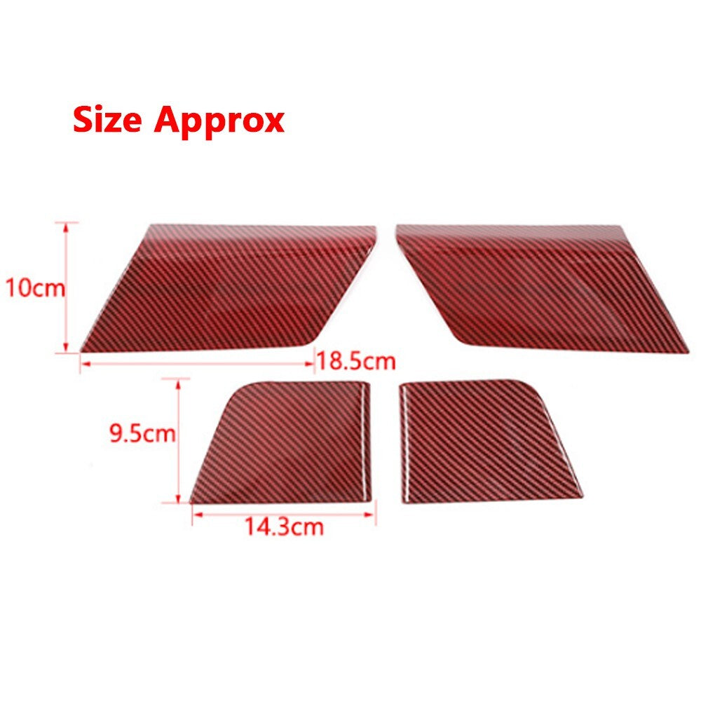 Red Carbon Front Rear Inner Door Panel Cover Trim for Ford F150 2021 2022 2023
