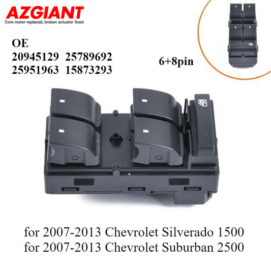 Front left drive side window switch for 2007-2013 for Chevrolet Silverado/Suburbs